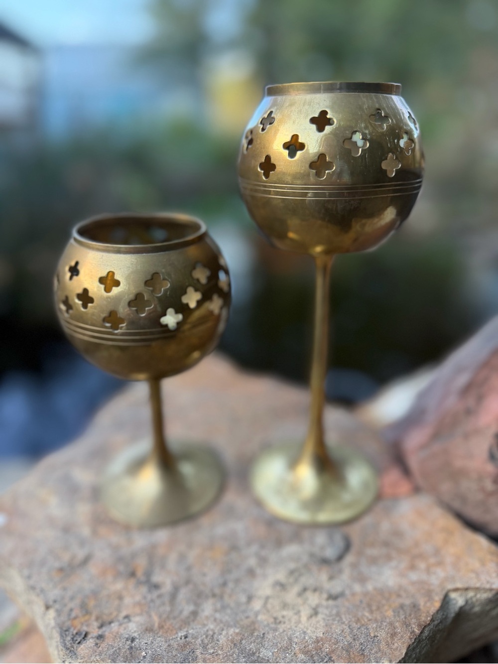 Brass Decorative Lantern Votives - Gold Finish